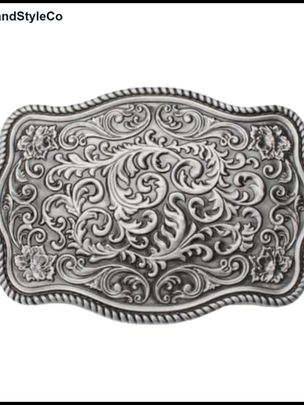 Vintage Western Floral Engraved Alloy Cowboy Belt Buckle
